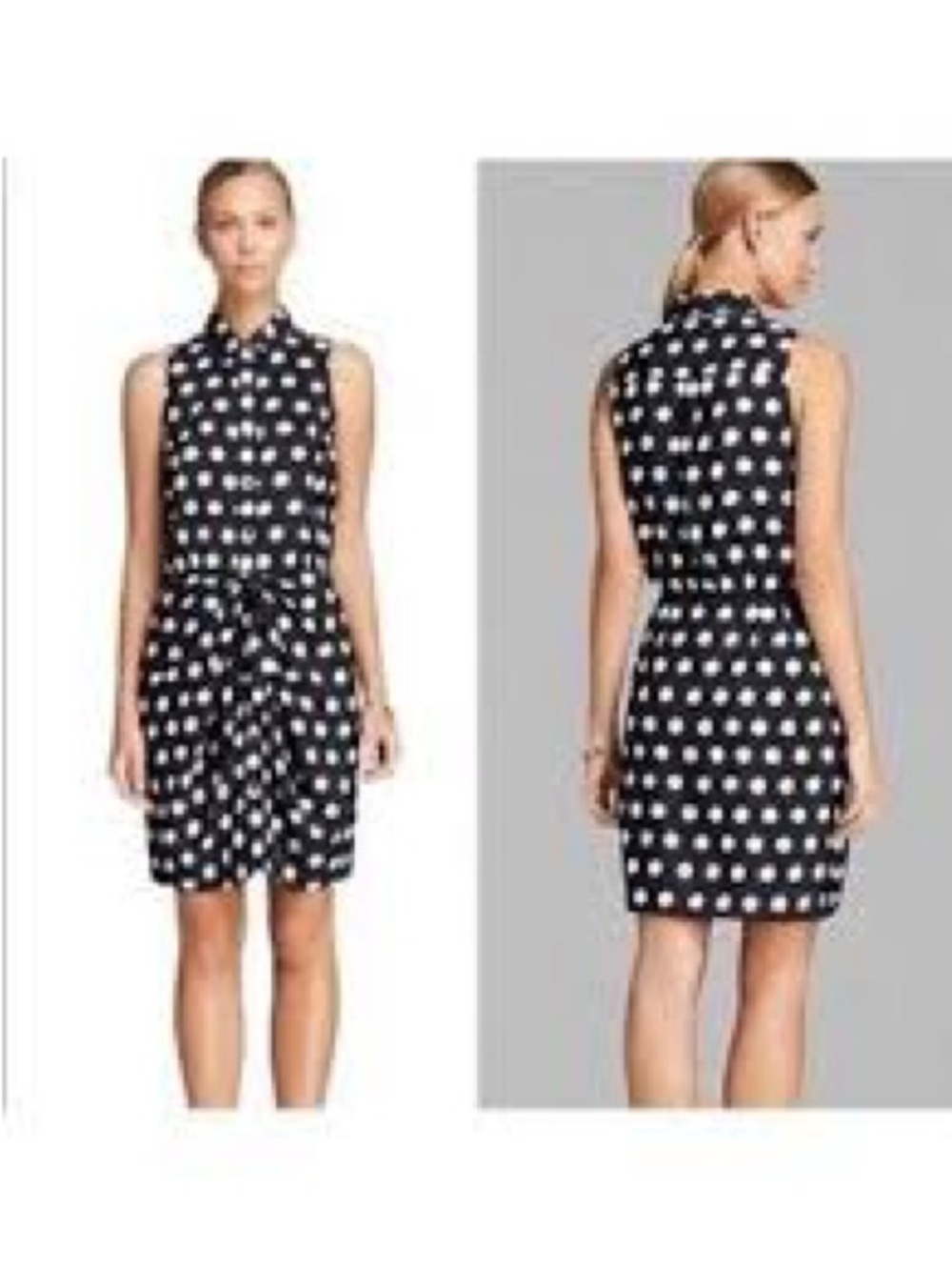 MICHAEL KORS, the navy polka dot knot dress!
